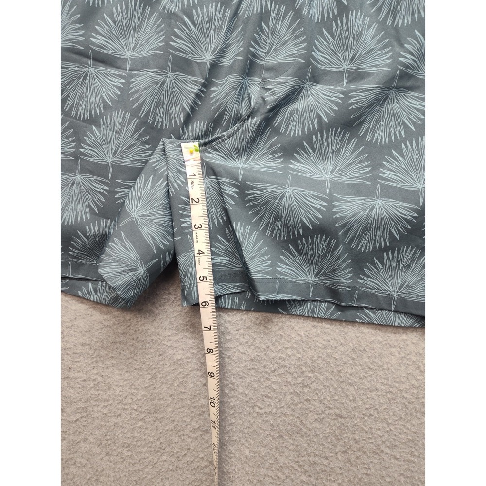All In Motion Men Short M Blue Palm Print Elastic Waist Mid Rise Pull On Casual - Picture 8 of 16